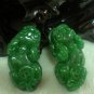 Full of green jade, hand-carved pairs of brave, pendant necklace, couple models (two prices)
