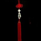 Natural white jade car hanging (double vase + lucky beads) and a safe journey home.
