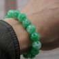 Natural light green jade, hand-carved, 16 Passepartout.(Bracelet) rubber band strung together.