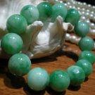 South Korea's green jade bracelet, about 14 mm, 14-15. Rubber band strings together