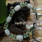 .Natural white jade carving, 4 Passepartout + Park beads, hand-woven bracelet (a pair of price)