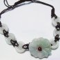 Jade bracelet. Hand-carved flower + Central + beads, handmade skillfully compiled bracelet.