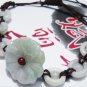 Jade bracelet. Hand-carved flower + Central + beads, handmade skillfully compiled bracelet.