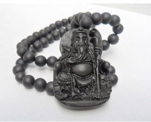 Natural Si Bin Stone, amulets, pendants. Guan Yu. Seiko carved pendant necklace.