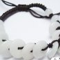 .Natural white jade. Hand-carved peace buckle + beads, handmade cleverly prepared the bracelet