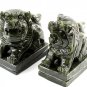 Chinese jade retro ornaments, hand-carved lion pair. Hand pieces.