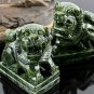Chinese jade retro ornaments, hand-carved lion pair. Hand pieces.