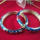 Retro blue flower cloisonne bracelet. The drip irrigation alloy. Ladies choice.