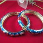 Retro blue flower cloisonne bracelet. The drip irrigation alloy. Ladies choice.