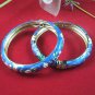 Retro blue flower cloisonne bracelet. The drip irrigation alloy. Ladies choice.