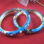 Retro blue flower cloisonne bracelet. The drip irrigation alloy. Ladies choice.