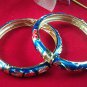 Retro blue flower cloisonne bracelet. The drip irrigation alloy. Ladies choice.