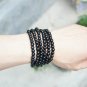 Tibetan Buddhist prayer beads, natural black agate, 216 beads, meditation, yoga, horse-drawn
