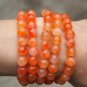 Tibetan Buddhist prayer beads, 8mm orange red emerald, 108 beads, meditation, yoga beads,