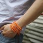 Tibetan Buddhist prayer beads, 8mm orange red emerald, 108 beads, meditation, yoga beads,