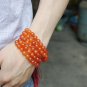 Tibetan buddhist rosary bracelet necklace, red jade, 108 beads, meditation yoga beads,