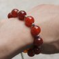 Natural red agate bead bracelet, 10mm beads 10 + Tibetan silver lanterns, hand-weaving.