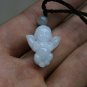 Natural white jade, hand-carved, lucky charms. Angel · pendant necklace