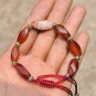 Natural red agate. The multi-faceted agate beads 7 +10 Tibetan silver lantern. Hand-woven bracelet.