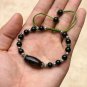 Tibet Eichhornia Tianzhu bracelet, a the Tianzhu long drum shaped beads + black crystal beads