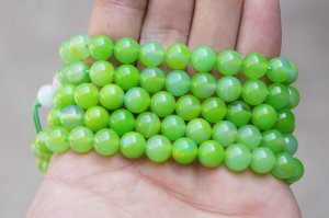 Natural green agate, 8 mm beads, Tibetan Buddhist prayer beads, meditation, yoga beads.