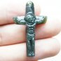 Natural dark green jade pendant, Christ Jesus cross. Hand-carved, pendants, necklaces, pendants.