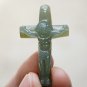Natural gray jade, the cross of Jesus Christ. Talisman necklace pendant