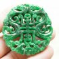 Green Jade, Ssangyong send blessing to send a (life).(Amulet).Necklace pendant.