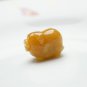 Hand-carved natural topaz, three-dimensional fortune pigs. Pendant necklace.