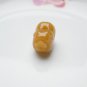 Hand-carved natural topaz, three-dimensional fortune pigs. Pendant necklace.
