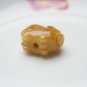 Hand-carved natural topaz, three-dimensional fortune pigs. Pendant necklace.