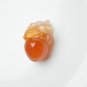 Hand-carved, natural orange agate brave play ball. Pendant necklace.