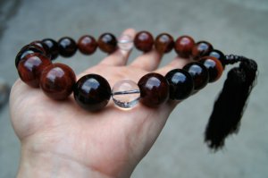 Tibetan Buddhist prayer beads, dark red agate, 20 mm agate beads.(Bracelets).