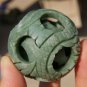 Lushan jade, hand-carved jade dragon and phoenix ball. 3 layer transshipment ball.