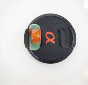 Hand-carved, natural agate.Three-color agate ring.(Inner diameter of about 20.5mm).