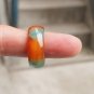 Hand-carved, natural agate.Three-color agate ring.(Inner diameter of about 20.5mm).