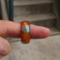 Hand-carved, natural agate.Three-color agate ring.(Inner diameter of about 20.5mm).