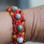 Natural multi-color jade.10 beads. Clever hand-woven bracelets