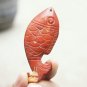 Chinese jade, vintage carved red carp.Fortunately, pendants, necklaces