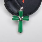 Green jade pendant, aluminium alloy inlaid with Jesus Christ (cross). Necklace, pendant. Green jade pendant, aluminium alloy inlaid with Jesus Christ (cross). Necklace, pendant.