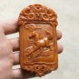 Retro yellow jade pendant, hand-carved necklace pendant (BMW). Height of about 102mm.