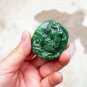 Hand-carved green jade brave troops (oval) double-sided engraving. Necklace pendant