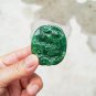 Hand-carved green jade brave troops (oval) double-sided engraving. Necklace pendant