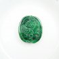 Hand-carved green jade brave troops (oval) double-sided engraving. Necklace pendant