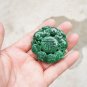 Carved by hand, full of green jade (double) bold (Fuk). Necklace pendant