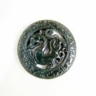 Manual two-sided openwork. Natural deep green jade, (retro) Long.(Amulet).Pendant.50x5mm. Manual two-sided openwork. Natural deep green jade, (retro) Long.(Amulet).Pendant.50x5mm.