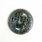 Manual two-sided openwork. Natural deep green jade, (retro) Long.(Amulet).Pendant.50x5mm.