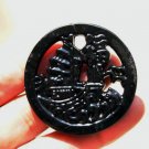 Double-sided engraved, natural black jade.(Word blessing) sailing. Necklace pendant.About 48x5 mm Double-sided engraved, natural black jade.(Word blessing) sailing. Necklace pendant.About 48x5 mm