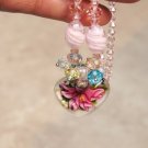 Artificial Pink crystal (heart-shaped red flower) necklace pendants.28 x30 mm. Artificial Pink crystal (heart-shaped red flower) necklace pendants.28 x30 mm.