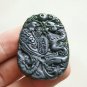 The hand-carved natural dark green jade Fengpei. Necklace pendant .48 x34x6mm.